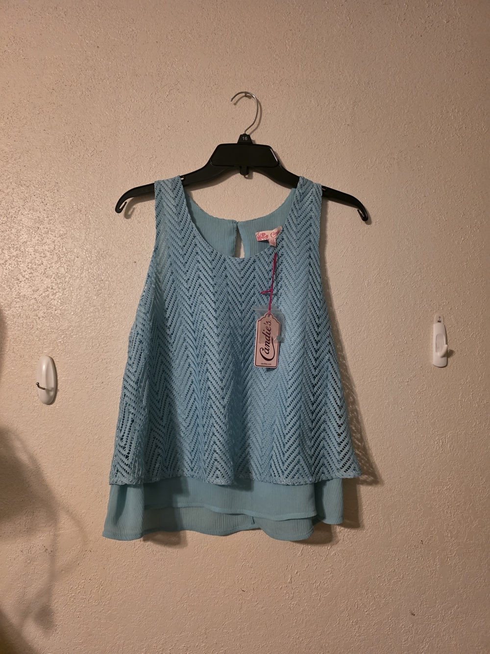Candie's Sky Blue Crochet Layered Camisole